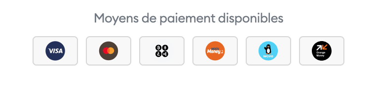 Moyens de paiement disponibles